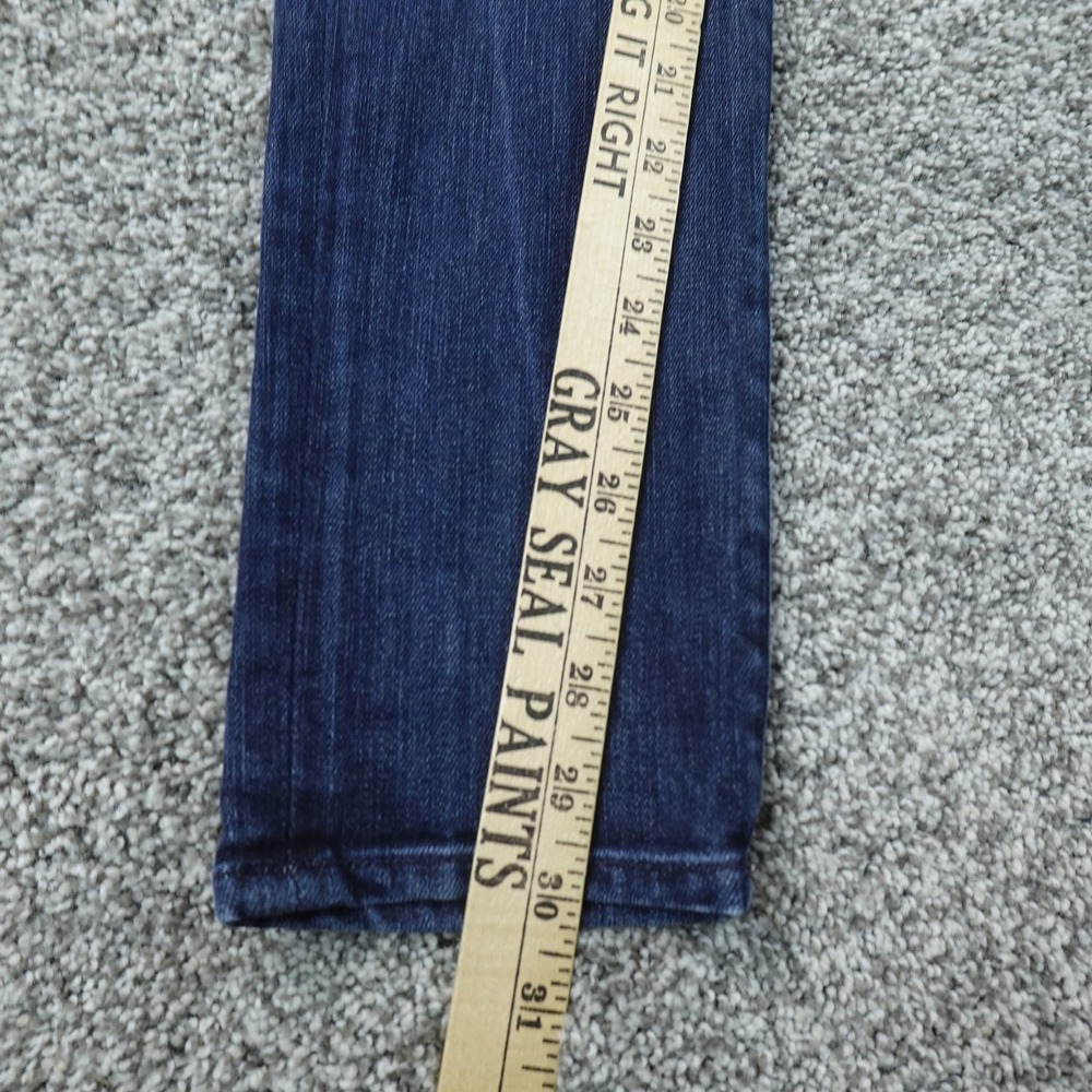 7 For All Mankind Jeans Womens 28 Dark Blue Denim Pants Low Rise Skinny - Picture 3 of 10